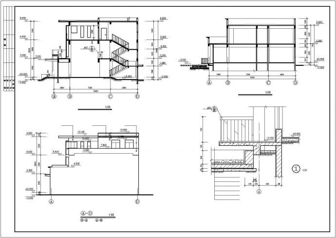 某地3层办公楼建筑设计CAD施工图_图1