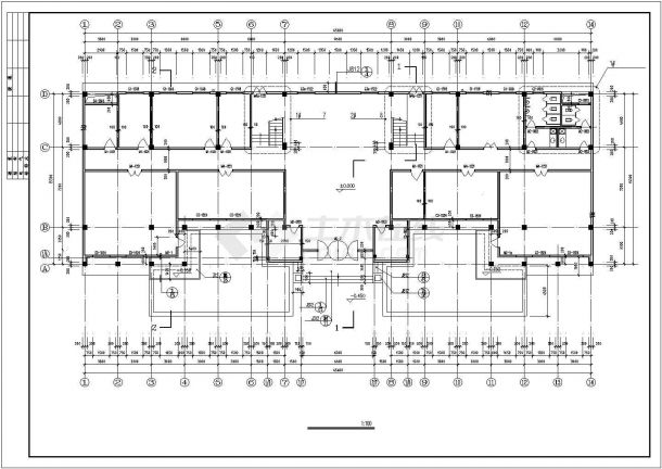 某地3层办公楼建筑设计CAD施工图-图二