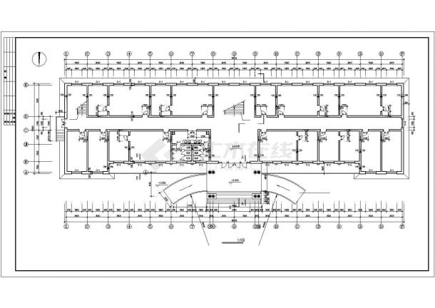 某地4层框架结构办公楼建筑设计CAD施工图-图一