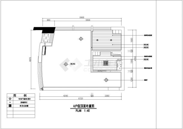 某地住宅户型室内装修设计施工CAD图-图二