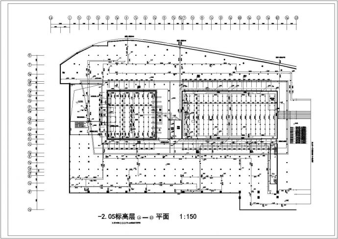南京某两层奥体游泳馆建筑给排水施工图_图1