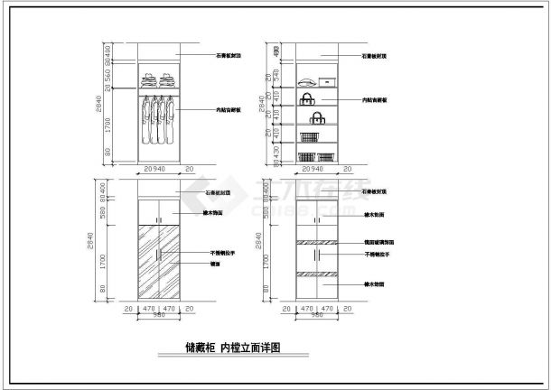 某地现代简约式别墅装修设计施工图-图一