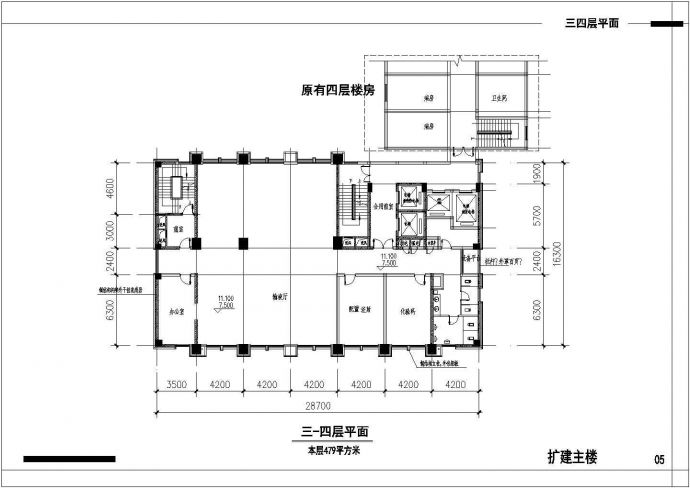 某十九层医院扩建设计方案cad图_图1