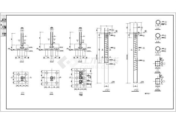 某地框架结构炼铁厂冷却塔结构施工图-图二