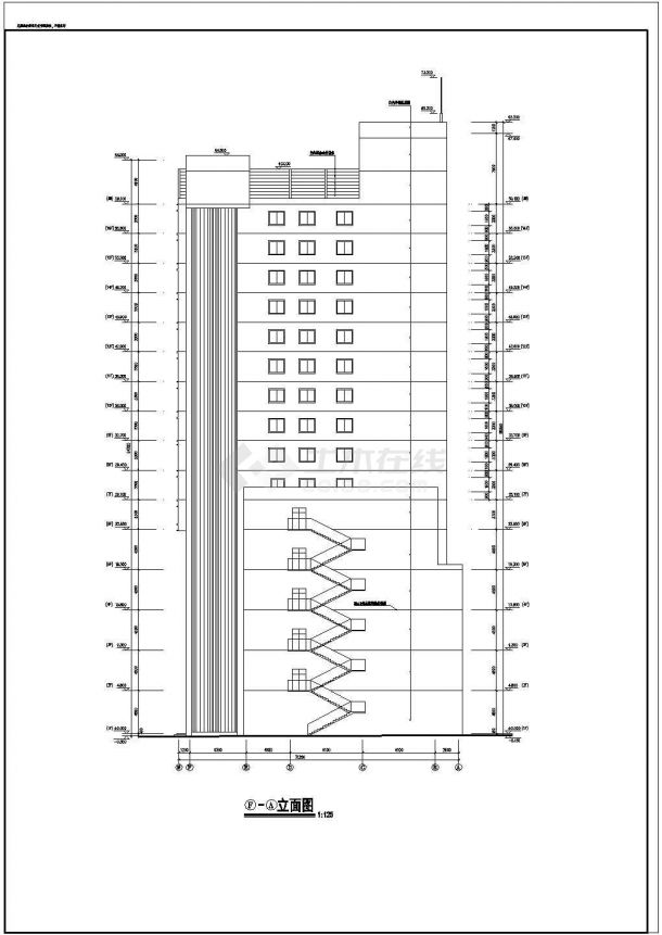 某地16层框架剪力墙结构宾馆综合楼建筑施工图-图二