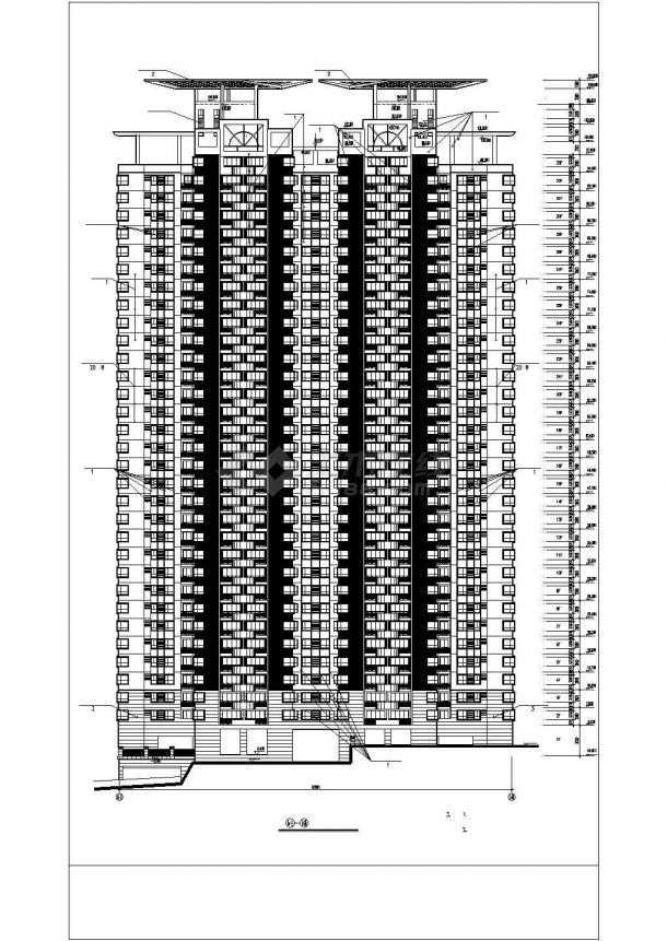 某地大型高层住宅建筑设计施工CAD图-图二