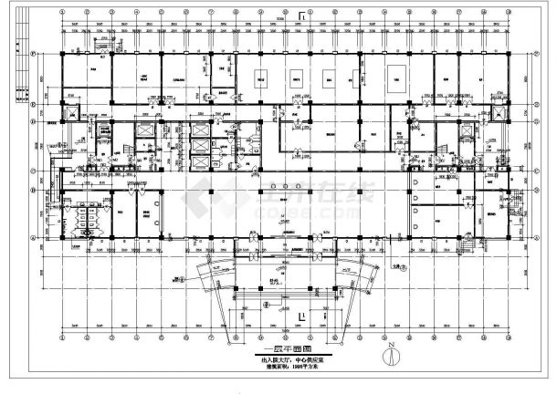 某十层医院建筑设计cad方案图（含节能设计）-图一