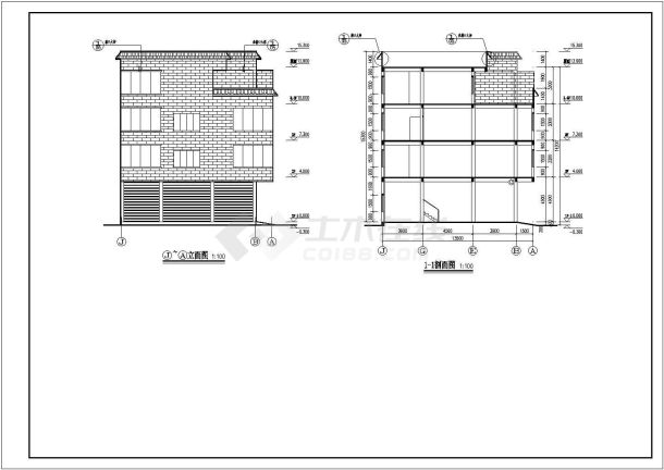 某地四层框架结构私人住宅楼建筑设计施工图-图二