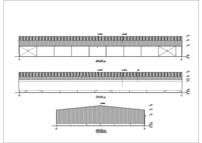 某单层两跨门式钢架煤棚结构设计图_图1
