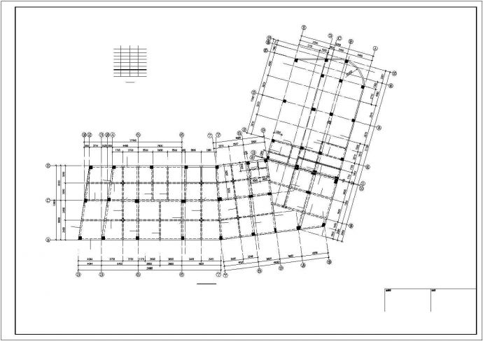 某办公楼柱轴线定位结构图_图1