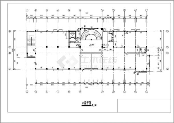  Structural design drawing of a 6-storey frame office building in Hangzhou - Figure 2