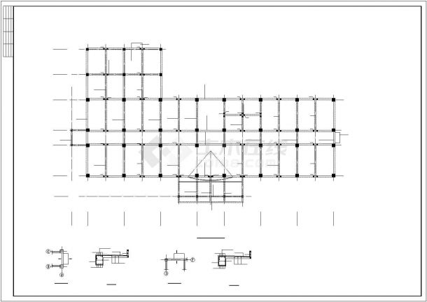 唐山某5层框架办公楼结构设计图-图二