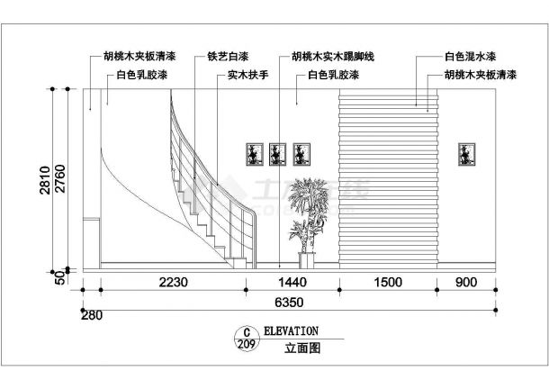 某小区跃层户型装修设计cad施工图-图二