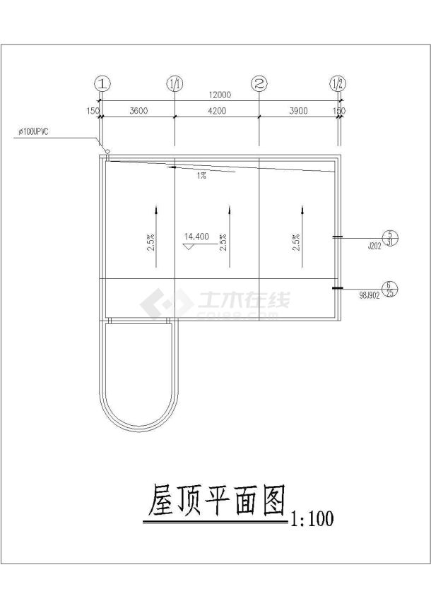 某个小学教学楼建筑施工图（共8张）-图二