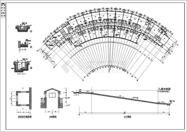 某地扇形住宅楼建筑设计cad方案图-图一