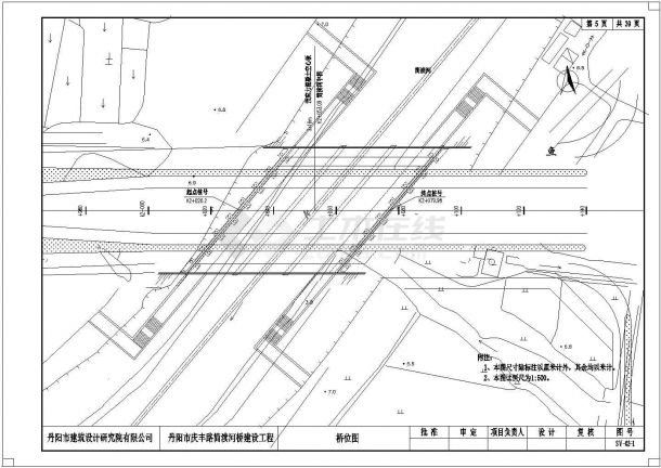 丹阳市庆丰路道路桥梁全套设计图纸-图一