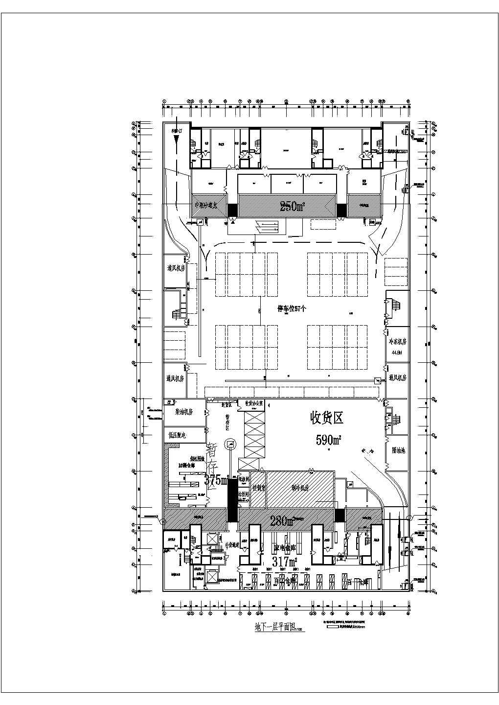 某地商场平面建筑图（共4张）