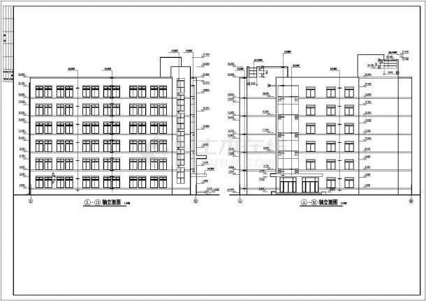 某地医学院教学楼建筑设计图（共7张）-图二