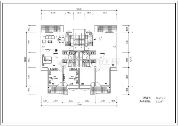 万升小区户型建筑CAD方案设计图-图一