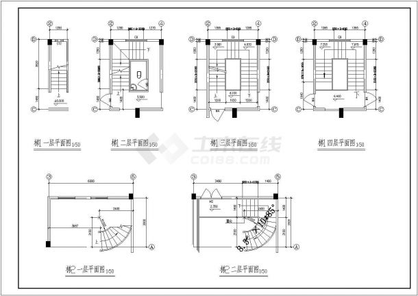 小型住宅楼建筑施工图（共8张）-图二