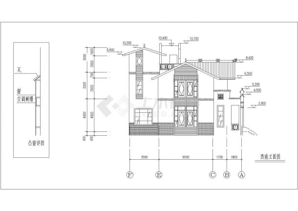 某地两层别墅建筑设计图13.50&13.50米-图一