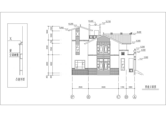 某地两层别墅建筑设计图13.50&13.50米_图1
