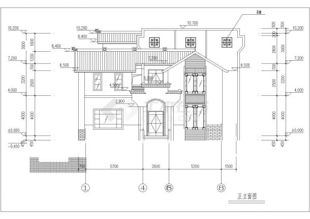 某地两层别墅建筑设计图13.50&13.50米-图二