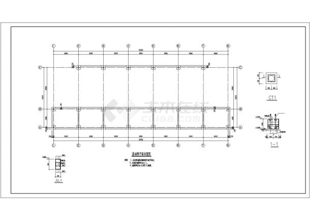 某两层钢框架厂房结构设计施工图纸-图一