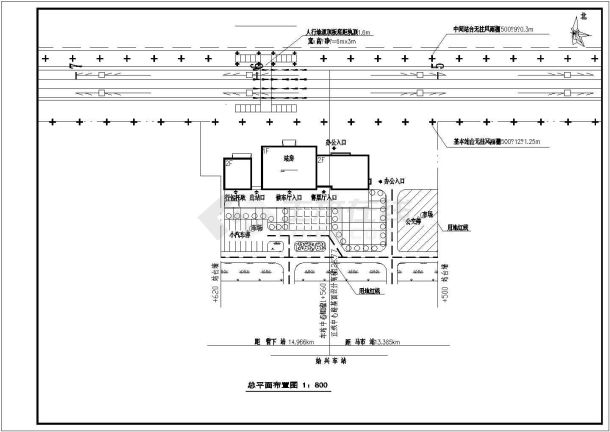 某火车站设计施工方案附带效果图-图一