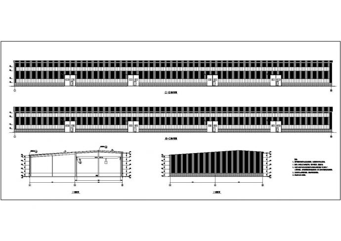 某地区轻钢带吊车库房结构设计施工图_图1