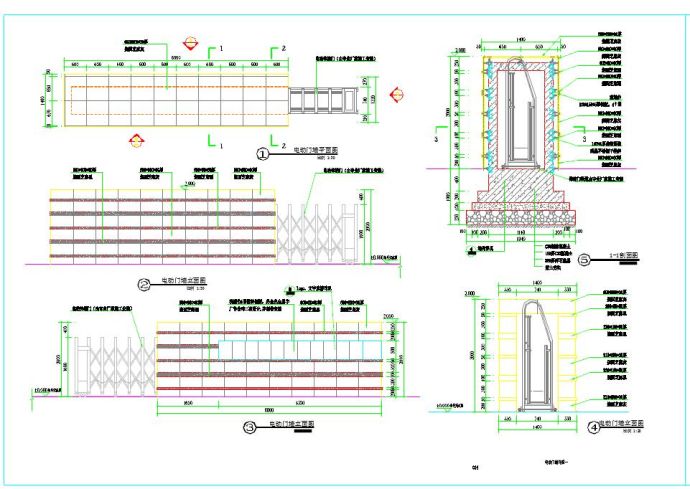 大门电动伸缩门的详细施工图_图1