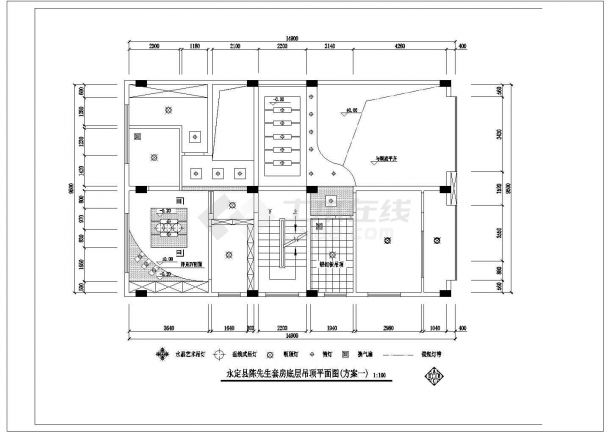 某小区复式套房室内装修设计cad图-图二