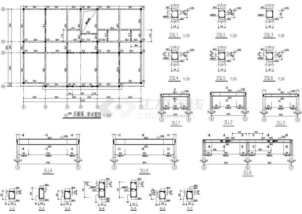某地多层办公楼建筑结构设计cad方案图-图二