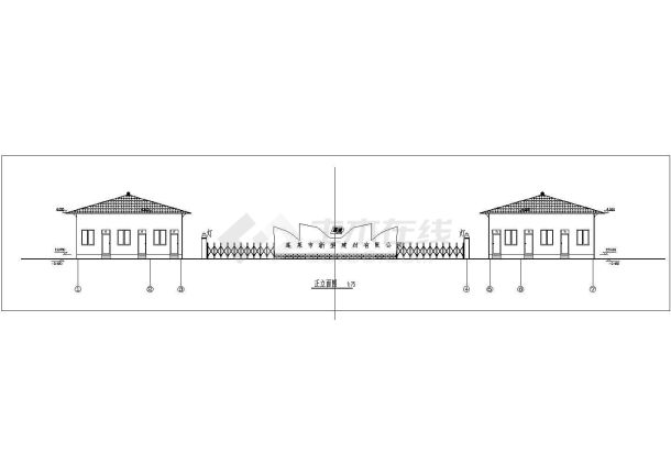 几套大门建筑设计cad方案图-图一