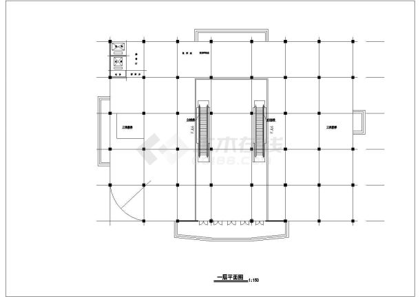 某地商场建筑设计方案图（共5张）-图一