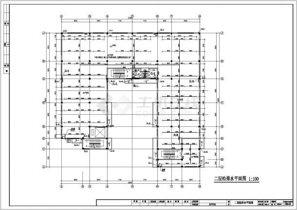 某五层框架结构多层丙类厂房给排水施工图-图二