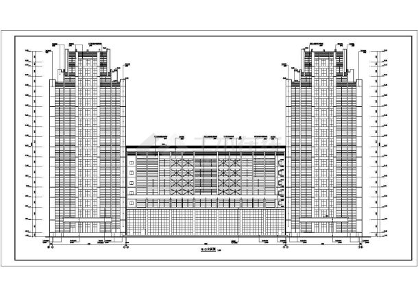 某地十七层框架结构综合楼建筑设计施工图-图一