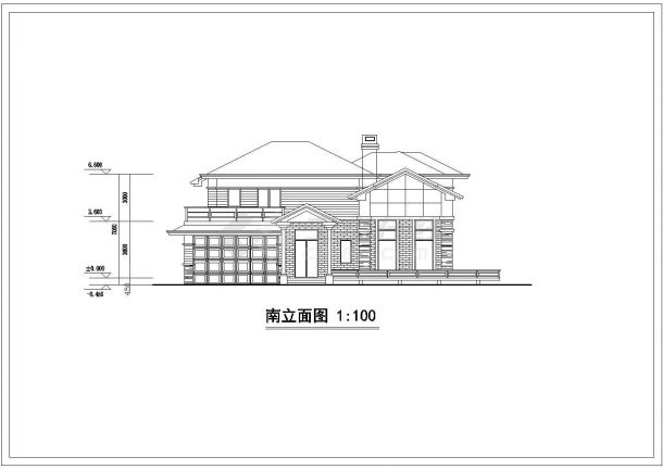 某乡村独栋别墅建筑设计图（共7张）-图二