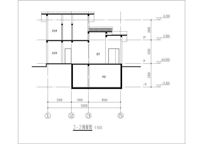 某地日式别墅建筑设计方案（共6张）_图1