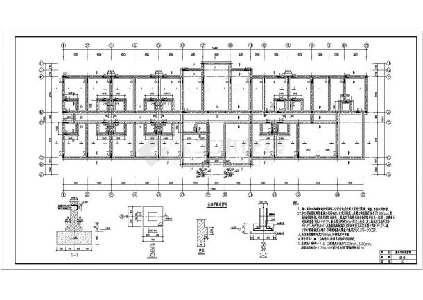 某地单层砖混结构建筑结构设计施工图-图一