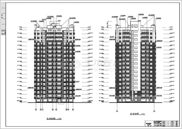 某小区17层剪力墙结构经济适用房建筑设计施工图-图一