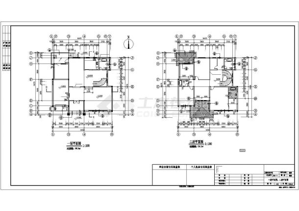 [金华]某村村西别墅区建筑设计施工CAD图-图一