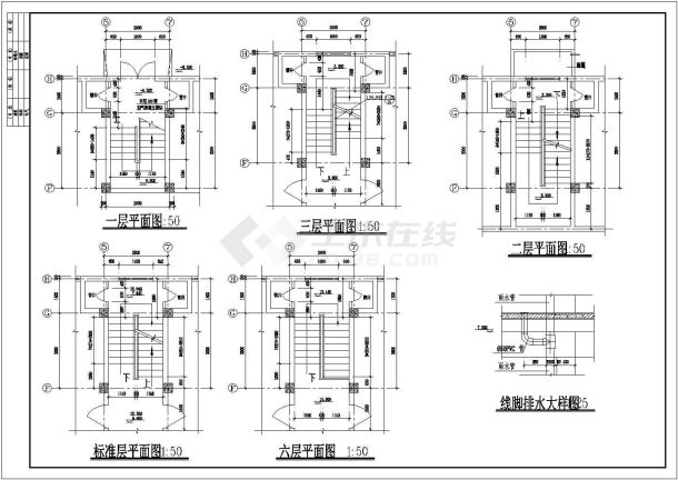 某地派出所综合办公楼建筑设计cad方案图-图一