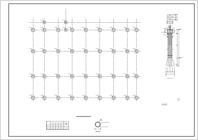 某高层框架厂房结构基础平面图_图1
