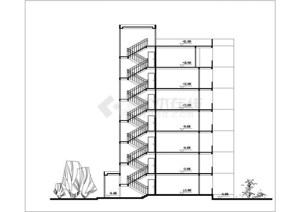 某跃层式住宅楼户型建筑施工设计图-图一