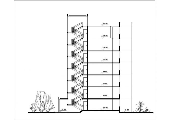 某跃层式住宅楼户型建筑施工设计图_图1