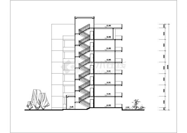 某跃层式住宅楼户型建筑施工设计图-图二