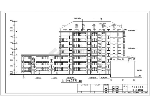 某军分区七层砖混结构住宅楼建筑设计方案图-图二