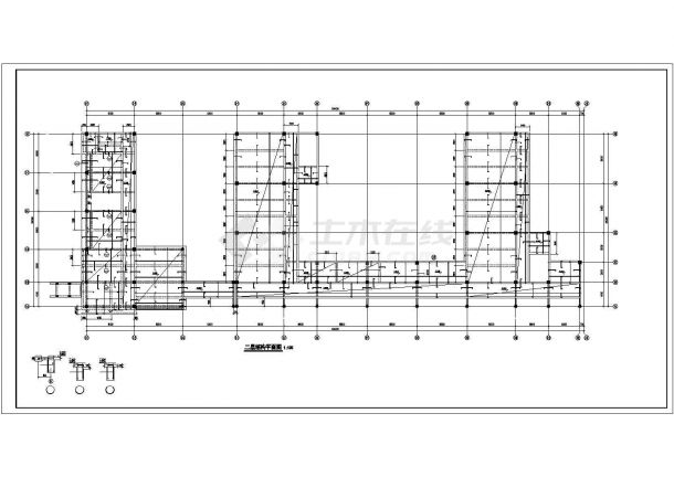 小学教学楼部分结构平面设CAD参考图-图二