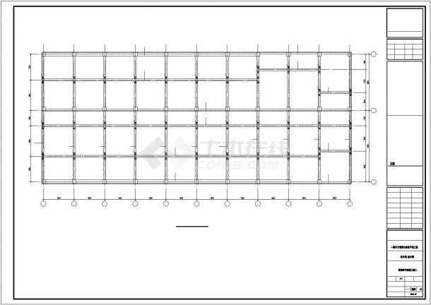 安徽某框架办公楼结构CAD平面布置参考图-图一